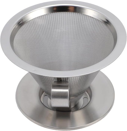Pour Over Coffee Dripper, Reusable Metal Filter, Portable Cone Filter - Image 2