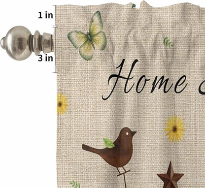 Kitchen Curtains Tiers and Valance Set of 3, Sunflowers Dog Light Filtering - Image 5