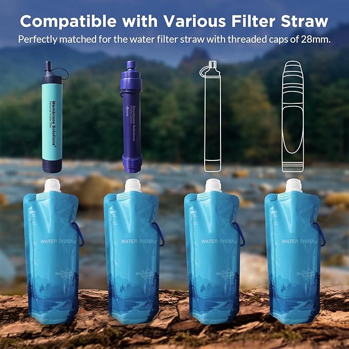 Membrane Solutions Squeezable Water Filtration System, Survival Water Purifier - Image 4