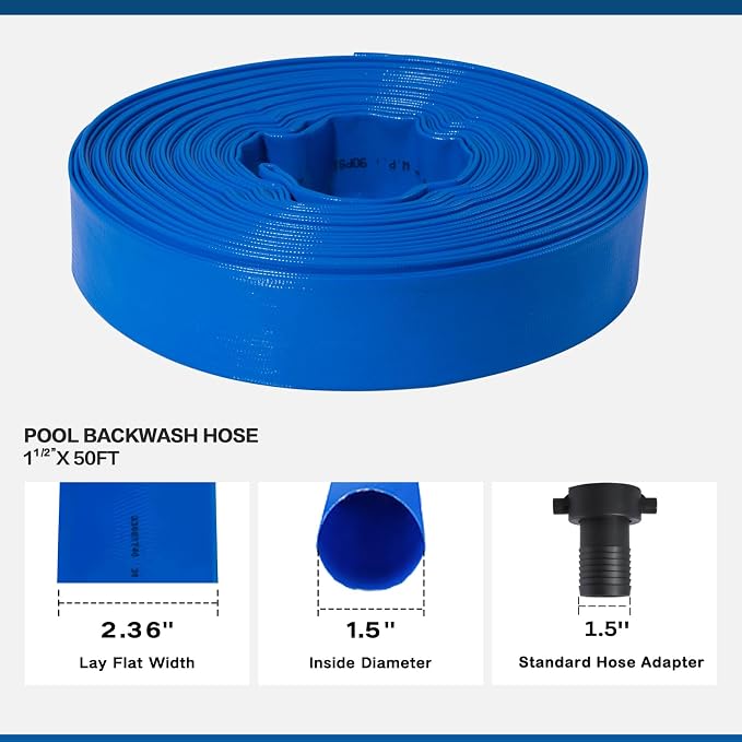Eastrans 1 1/2 in x 50 ft Pool Backwash Hose Kit - Image 3