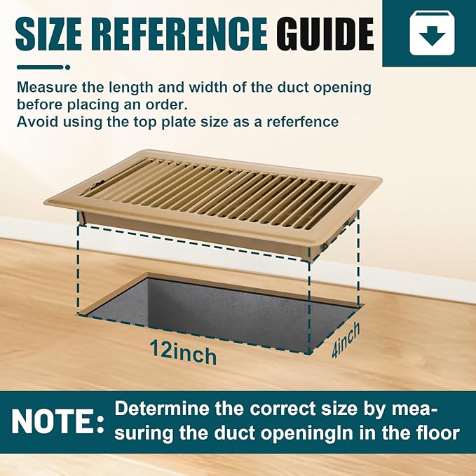 VOISEN Floor Register 4x12, 6 Pack Floor Vent Covers, Steel Adjustable Air - Image 5