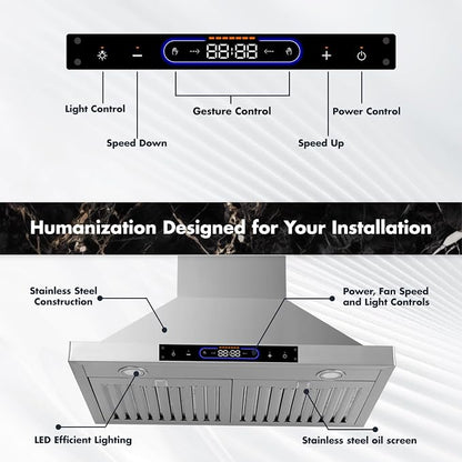 30 inch Wall Mount Range Hood Convertible Vent - Image 6