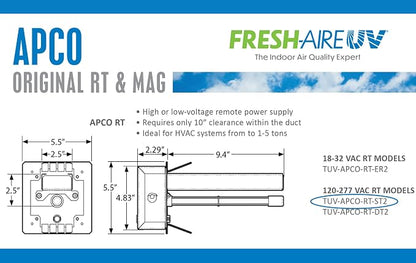 Fresh-Aire UV Fresh-Aire APCO Compact HVAC UV Air Purifier w/Carbon Matrix and - Image 7