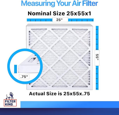 Filter King 25x55x1 Air Filter | 4-PACK | MERV 8 HVAC Pleated A/C Furnace - Image 2