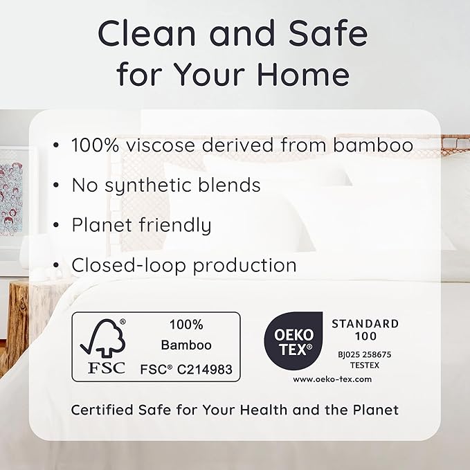 Bambaw 100% Viscose Derived from Bamboo Sheets Full Size Set – 4pcs Cooling Sheets Full Size, Perfect for Hot Sleepers, Luxury Sheets, Buttery Soft Bed Sheets, with Elastic Corner Straps (Ivory)