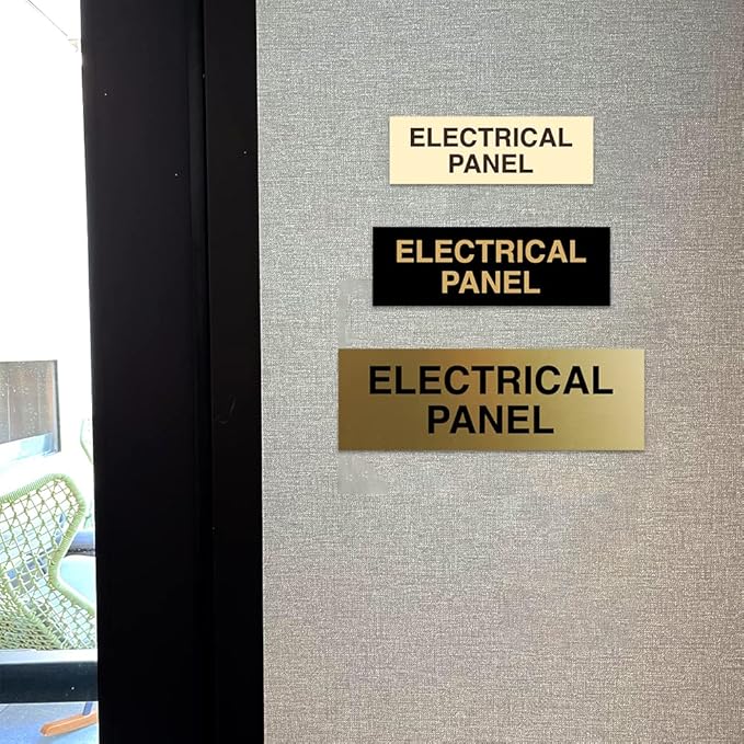 All Quality Basic Electrical Panel Sign - Fire Regulation Safety Compliance Sign - Blue - Medium (1 Pack)