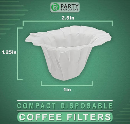 PARTY BARGAINS 600 Compact White Coffee Filter Liners – Disposable, Compatible - Image 3