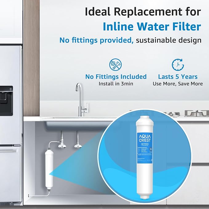 AQUA CREST FF35 Inline Water Filter Replacement, 1/4" Quick-Connect Replacement - Image 3
