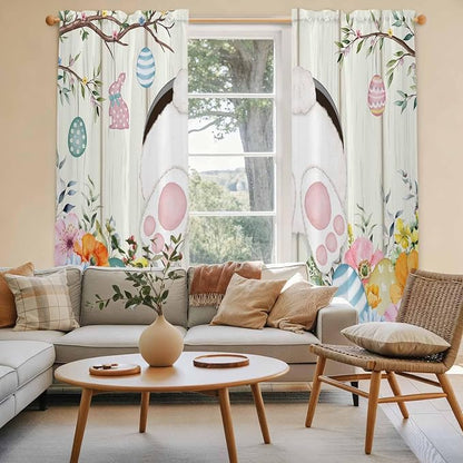 Easter Window Curtains 72 Inch Long 2 Panel Set, Rod Pocket Long Curtains & - Image 3