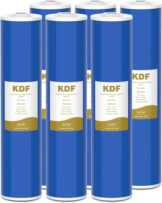 SimPure Whole House Water Filter Cartridges 20" x 4.5" GAC/KDF Carbon and Heavy by SimPure_Water
