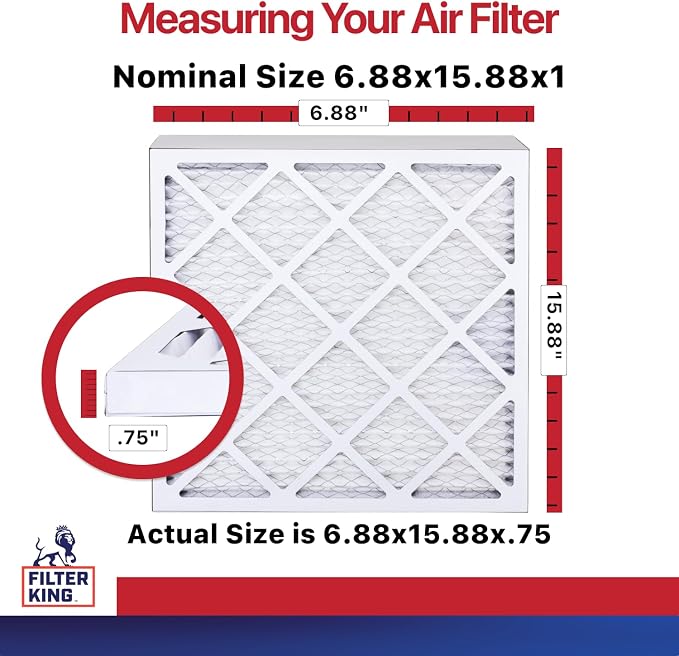 Filter King 6.88x15.88x1 Air Filter | 4-PACK | MERV 11 HVAC Pleated A/C Furnace - Image 2