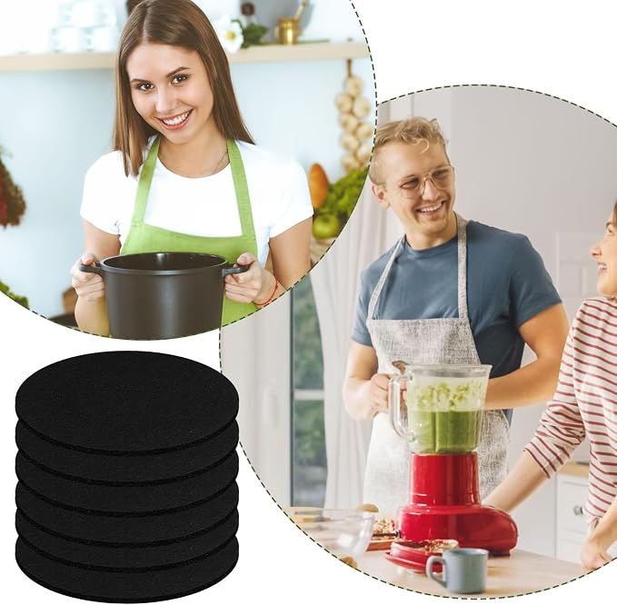 6 Pack Charcoal Filters for Compost Bucket, 7.25 inch Round Activated Carbon - Image 4