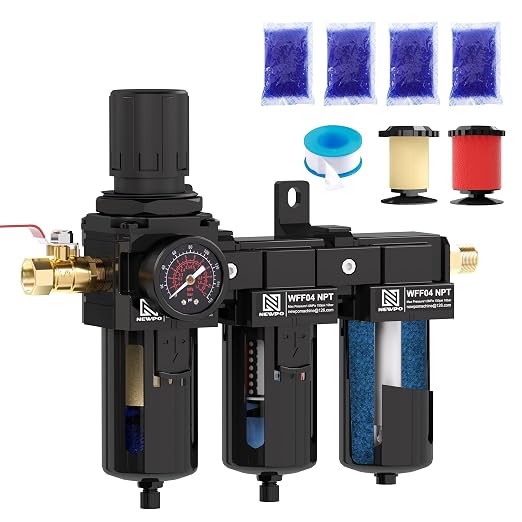 NEWPO 1/2" NPT 3 Stage Air Drying System, Air Dryer by NEWPO