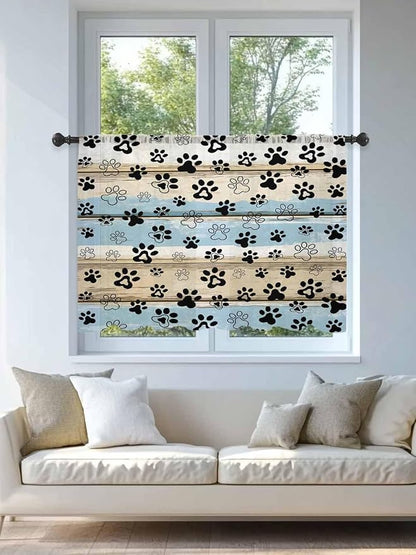 Sheer Curtains 54 Inch Length, Vintage Farmhouse Rustic Wooden Grain Privacy - Image 4