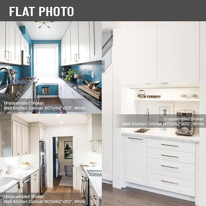 Wall Kitchen Cabinets, RTA Cabinets, White Shaker Cabinet, Wall Mounted, RTA Upper Cabinet, Modern for Kitchen and Bathroom with Door (White, 27" W x 42" H x 12" D)