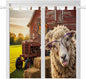 Farm Sheep Bedroom Curtains 72 Inch Length, Window Curtains Tab Top, Farmhouse by Unknown
