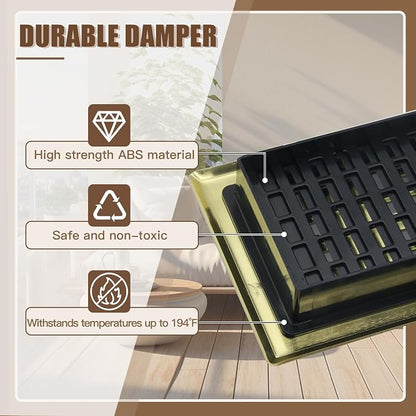 2 Packs Floor Vent Air Register 4X10 Inch Brushed Gold Color Floor Register - Image 4
