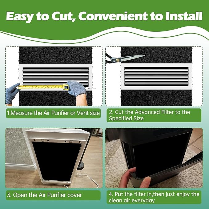 Cut to Fit Activated Carbon Air F ilter Sheet 16"x 48"x 1/4", Universal - Image 7