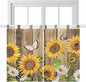 Farmhouse Sunflowers Bedroom Curtains 63 Inch Length, Window Curtains Tab Top by Unknown