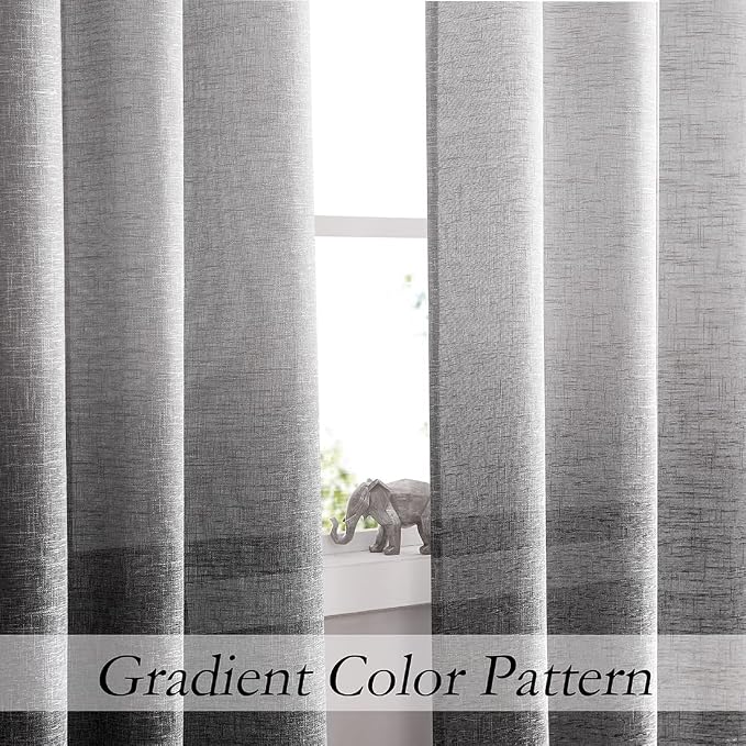 Ombre Light Filtering Door Curtain 100" Extra Wide Gradient Print on Rayon - Image 2