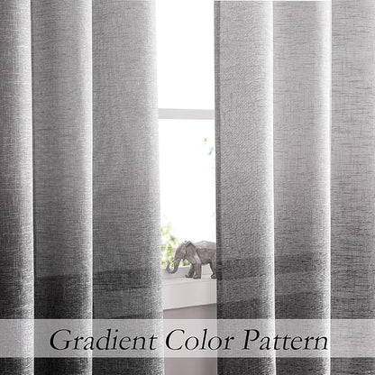 Ombre Light Filtering Door Curtain 100" Extra Wide Gradient Print on Rayon - Image 2