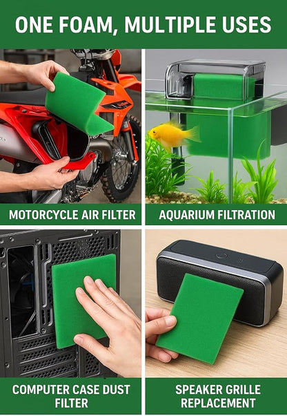 Universal Foam Air Filter Material Sheet – 14" x 17" x 5/8", 65 PPI Green Fine - Image 4
