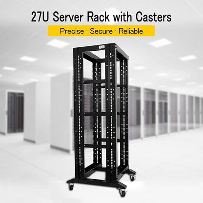 RAISING ELECTRONICS 27U 4 Post Open Frame Network Server Rack 19inch Width - Image 2