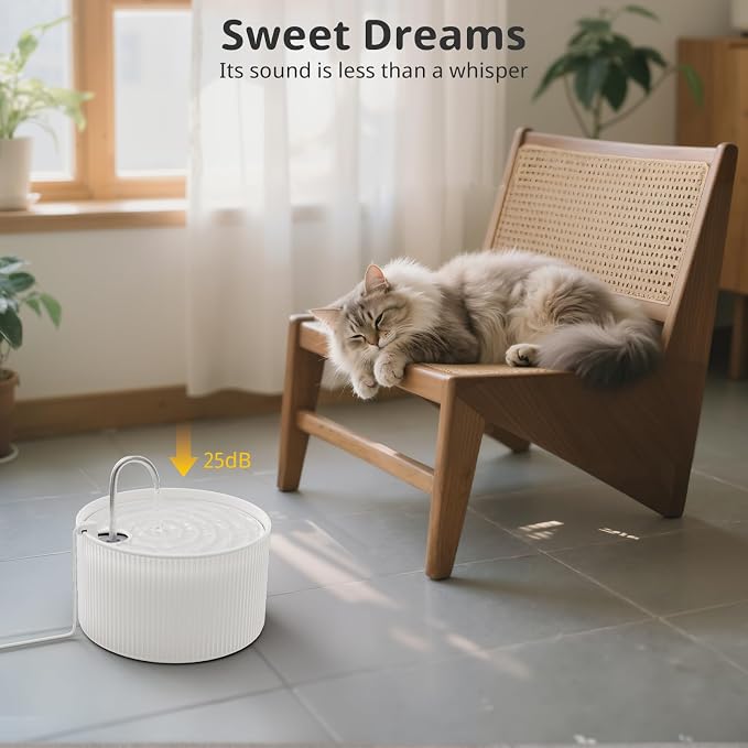 Ceramic Cat Water Fountain, 2.2L/74oz Pet Water Fountain - Image 6