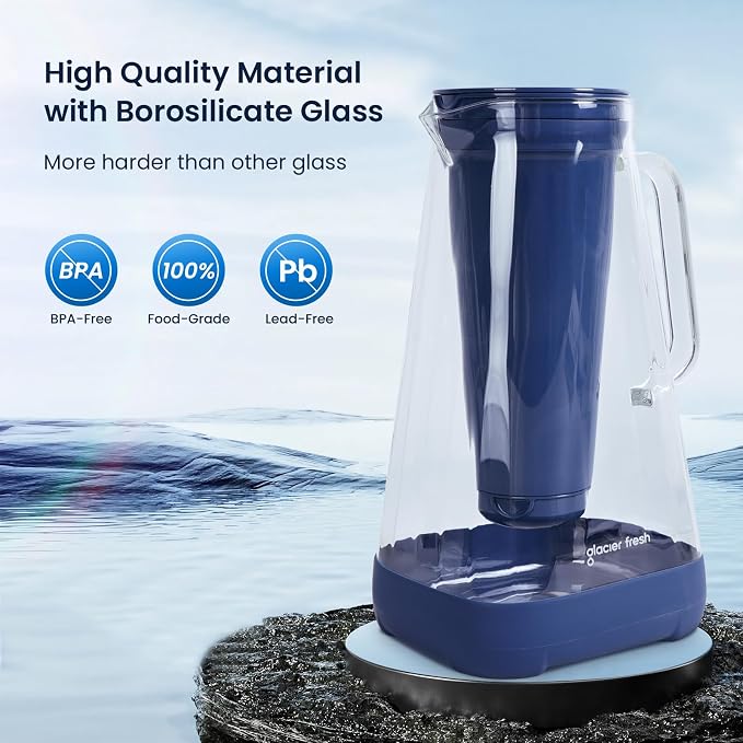 GLACIER FRESH 10 Cup Purela Glass Water Pitcher - Image 4