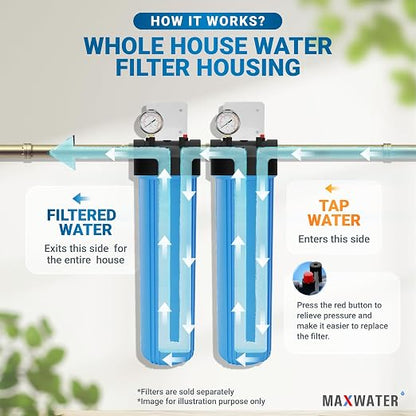 Max Water 20x4.5 Whole House Water Filter Housing, Heavy Duty Big Filter Blue - Image 6