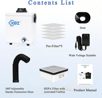 KQZ-W1 Solder Fume Extractor, 168m³/h Strong Suction Smoke Extractor, 5*Thick - Image 7