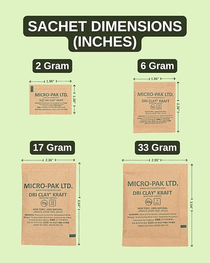 Micro-Pak Dri Clay Kraft, Highest Moisture Absorption Desiccant Packs, Silica - Image 3
