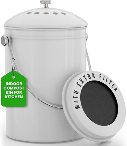 Utopia Kitchen Compost Bin for Kitchen Countertop, 1 Gallon Compost Bucket for by UTOPIAKITCHEN
