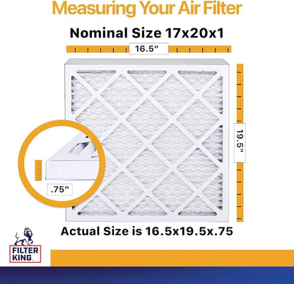 Filter King 17x20x1 Air Filter | 4-PACK | MERV 13 HVAC Pleated A/C Furnace - Image 2