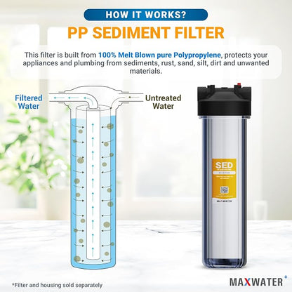 Max Water 10 Micron 20 x 4.5 Sediment Filter 20 inch Whole House BB Water - Image 4