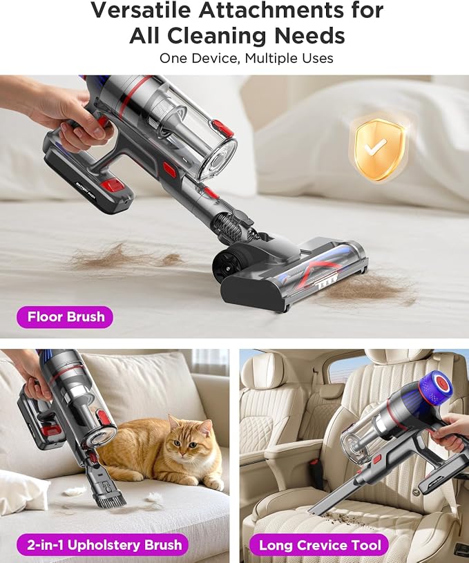 Cordless Stick Vacuum Cleaner for Home: Power Suction Vacuum Tangle-Free - Image 7