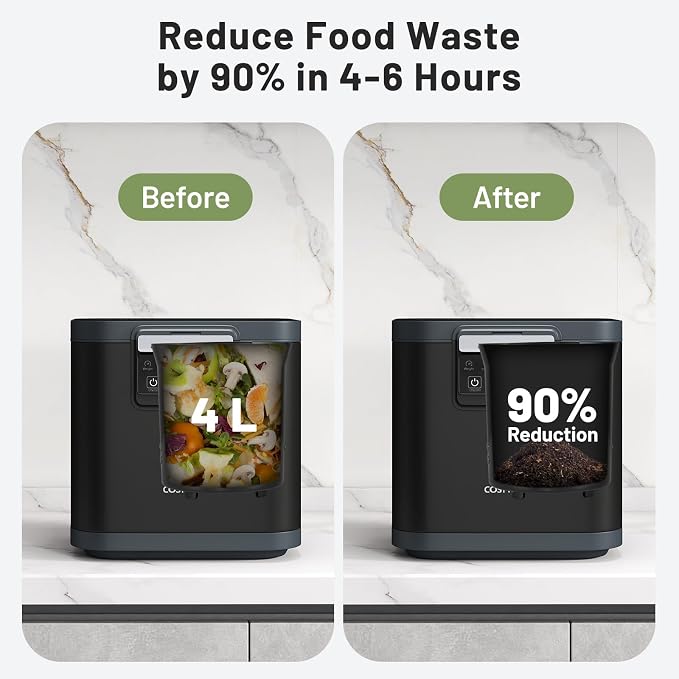 COSTWAY 4L Electric Composter for Kitchen, Smart Waste Dispenser Countertop - Image 3