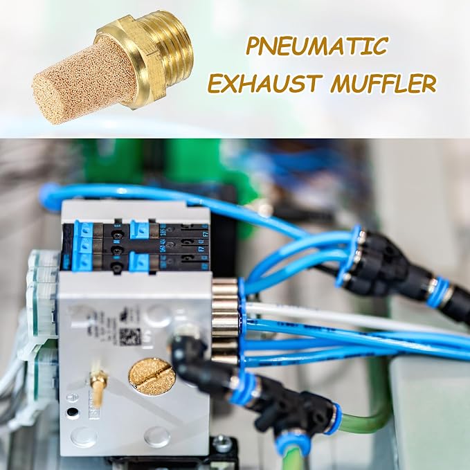 MECCANIXITY 3PCS Pneumatic Exhaust Muffler, g 1/4" Thread Male Sintered Bronze - Image 6