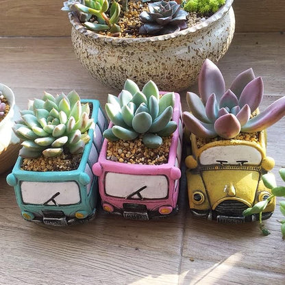 Green Bus Succulent Planter Pots, Small Plants Pot - Image 3