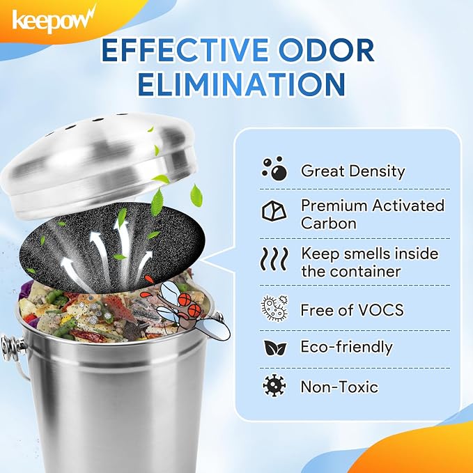 KEEPOW 12 Pack Compost Bin Filter - Image 3
