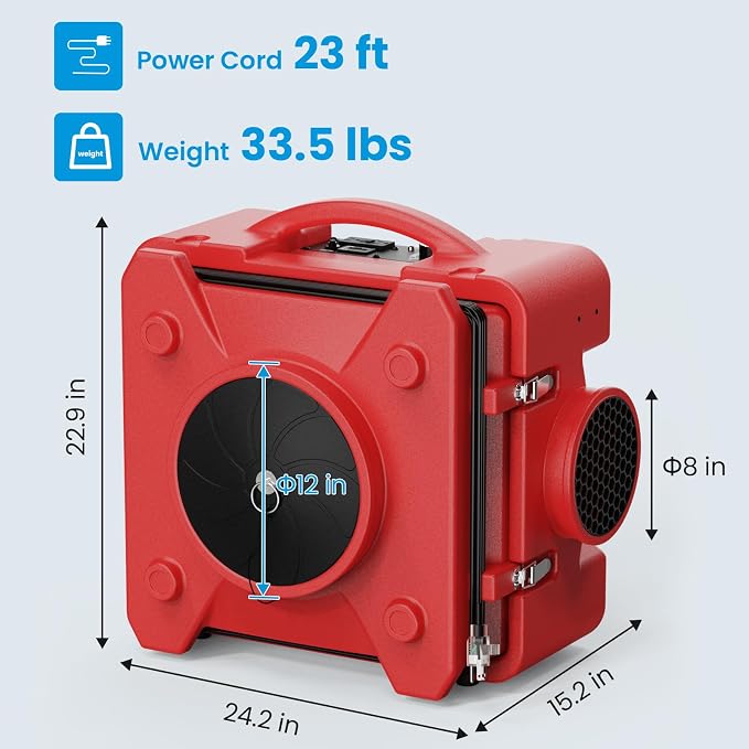CADPXS Shield-550 Negative Machine Airbourne Cleaner HEPA Scrubber Water Damage - Image 6