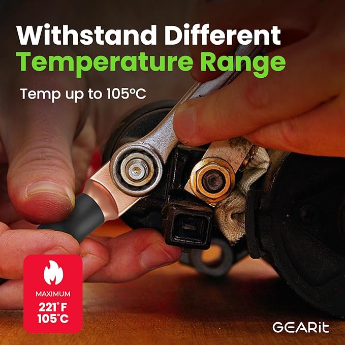 GEARit 4 Gauge Wire (50ft Each - Black/Red Translucent) Copper Clad Aluminum CCA - Primary Automotive Wire Power/Ground, Battery Cable, Car Audio Speaker, RV Trailer, Amp, Electrical 4ga AWG 50 Feet