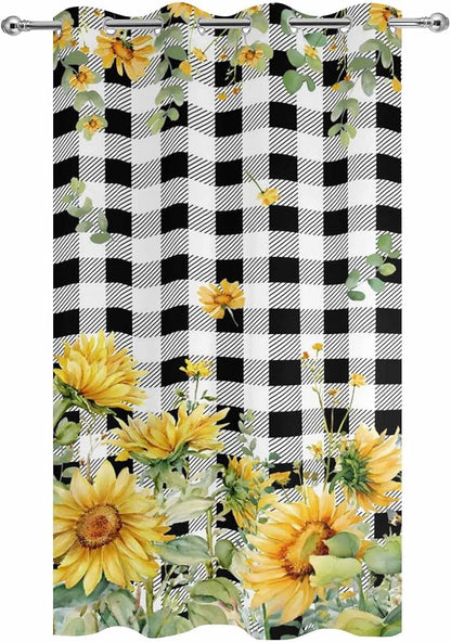 Sunflowers Outdoor Curtains for Patio Summer Floral Eucalyptus Leaf Buffalo - Image 9