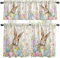 Kitchen Curtains Tiers and Valance Set of 3, Easter Light Filtering Window by Anzona