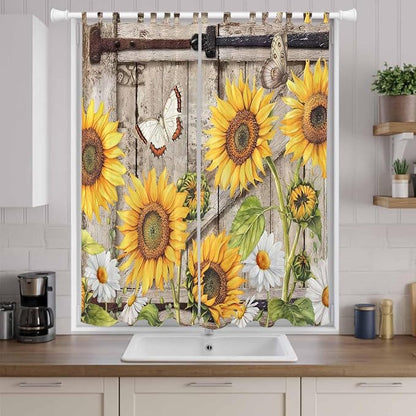 Farmhouse Sunflowers Living Room Curtains 84 Inch Length, Window Curtains Tab - Image 9