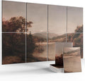 Wall Art Acoustic Panels,47''X31''Sound Absorbing Panels-8-Pack with 50 Adhesive Tabs, Decorative Sound Absorbing Panels for Living Room and Recording Studio, Offices-Mount Washington