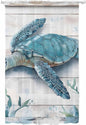 Sheer Curtains 96 Inches Long, Teal Green Sea Turtle Semi Sheer Curtains Light by Unknown