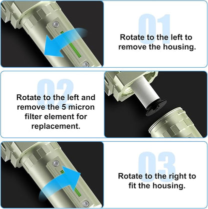 1/2" NPT Industrial Aluminium Air Compressor Moisture Filter, Air Desiccant - Image 6