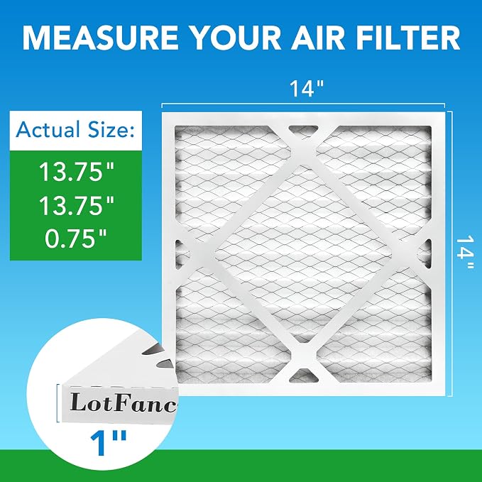LotFancy 14x14x1 Air Filter MERV 8 4-Pack, Electrostatic Pleated Furnace & AC - Image 2