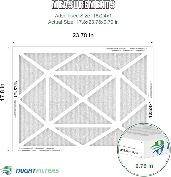 18x24x1 Air Filter 4 Pack, MERV 8 Pleated Dust Defense Air Filters Replacement - Image 2